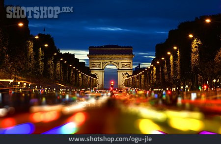 
                Paris, Arc De Triomphe, Champs-elysees                   