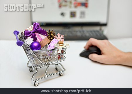 
                Warenkorb, Weihnachtseinkauf, Weihnachtsgeschenk, Onlineshopping                   