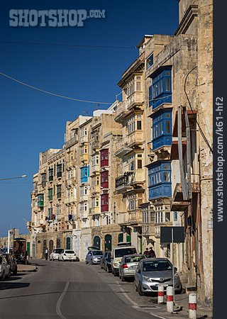 
                Wohnhaus, Malta, Straßenzug, Valetta                   