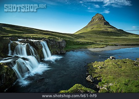 
                Landschaft, Wasserfall, Island, Kirkjufell                   