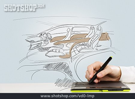
                Design, Zeichnen, Entwurf, Grafiktablett, Automobildesign                   