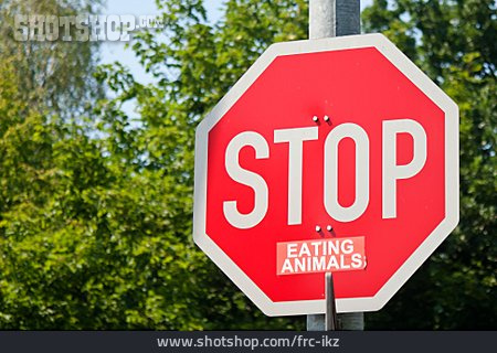 
                Stopschild, Tierschutz, Vegan                   