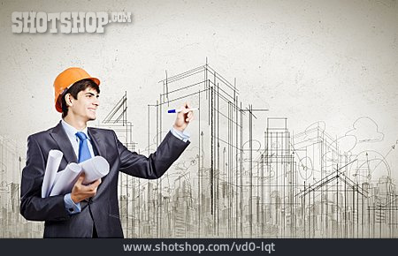 
                Ingenieur, Bauzeichnung, Einzeichnen                   