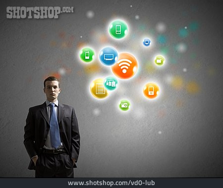 
                Businessman, Digital, Data Transfer                   