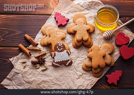 
                Weihnachtsbäckerei, Weihnachtskekse, Lebkuchenmann                   