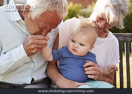 
                Enkel, Glücklich, Zuneigung, Großeltern                   