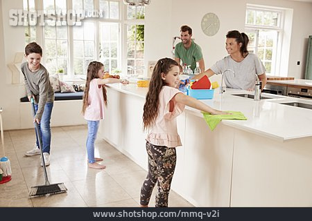 
                Kitchen, Family, Together, Cleaning, House Work                   