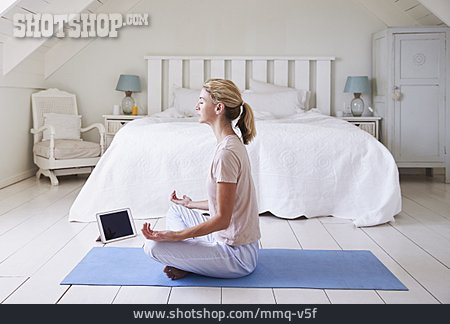 
                Meditating, Yoga, Lotus Position                   