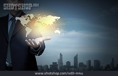 
                Businessman, Business, Deal, Worldwide, World Map                   