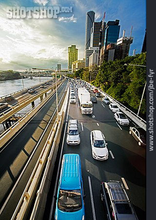 
                Berufsverkehr, Stadtautobahn, Brisbane                   