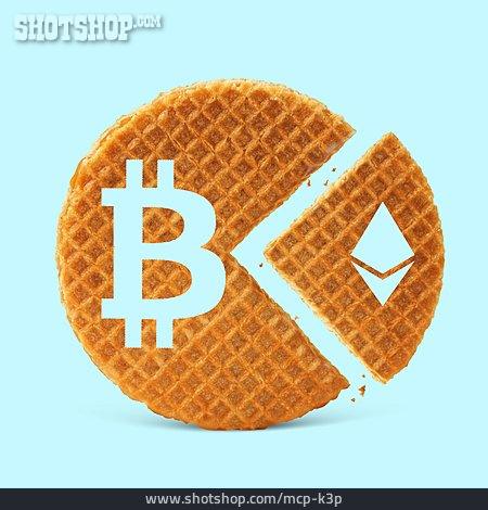 
                Waffel, Icon, Bitcoin, Kryptowährung                   