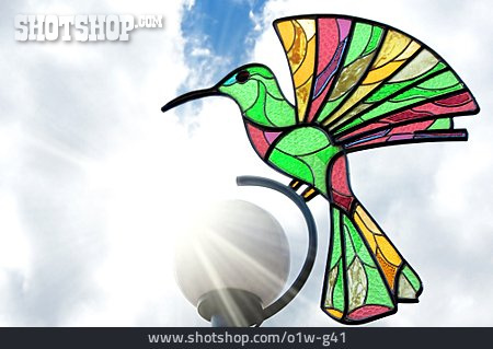 
                Buntglas, Kolibri, Glaskunst                   