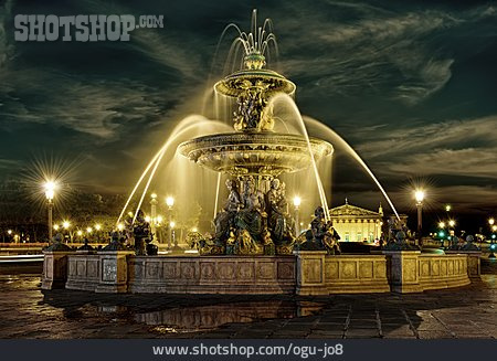 
                Springbrunnen, Paris, Place De La Concorde, Fontaine Des Mers                   