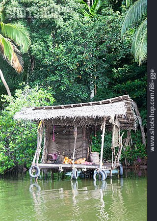 
                Hütte, Sri Lanka, Fischerhütte, Balapitiya, Madu Ganga                   