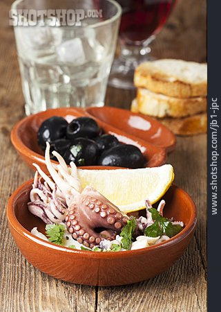 
                Tintenfisch, Tapas, Mediterrane Küche                   