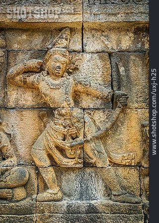 
                Tempelanlage, Buddhistisch, Borobudur, Kriegerin                   