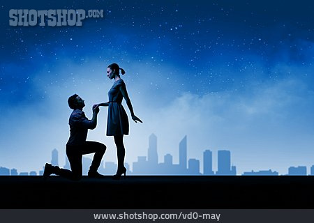 
                Love Couple, Stars Sky, Marriage Proposal                   