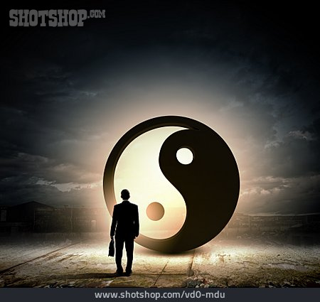 
                Geschäftsmann, Balance, Spiritualität, Yin Yang                   
