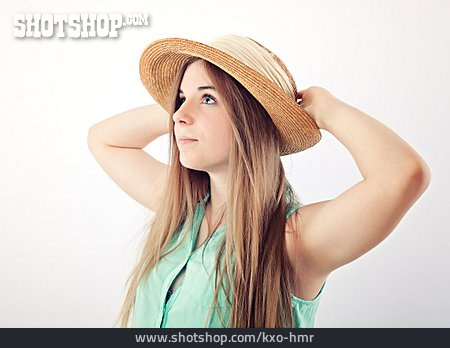 
                Girl, Summer, Straw Hat                   