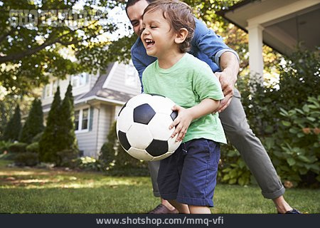 
                Vater, Fußball, Spaß, Sohn                   
