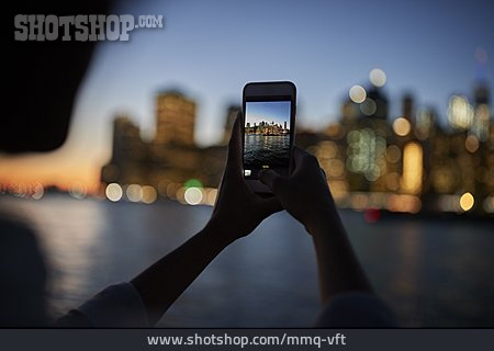 
                Skyline, Fotografieren, New York, Smartphone                   