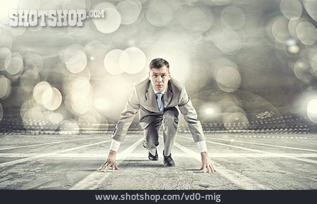 
                Businessman, Determined, Competition, Start Position                   