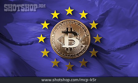 
                Europaflagge, Bitcoin                   