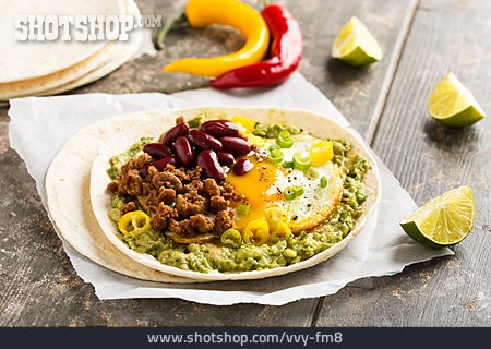 
                Mexikanische Küche, Tortilla, Huevos Rancheros                   