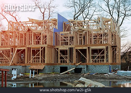 
                Holzstruktur, Rohbau, Wohnungsbau, Holzkonstruktion                   