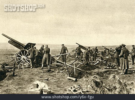 
                Artillerie, Erster Weltkrieg, Stellungskrieg, Deutsche Soldaten                   