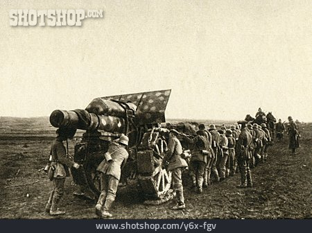 
                Erster Weltkrieg, Deutsche Soldaten, 42-cm-mörser                   