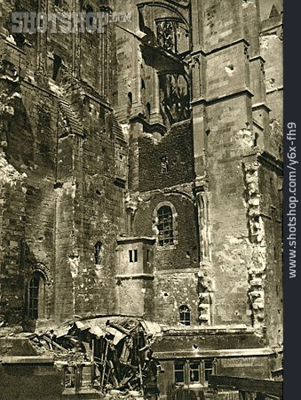 
                Kathedrale, Erster Weltkrieg, Saint-quentin                   