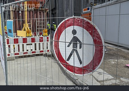 
                Baustelle, Fußgänger, Achtung                   