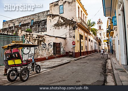 
                Straße, Havanna, Fahrradrikscha                   