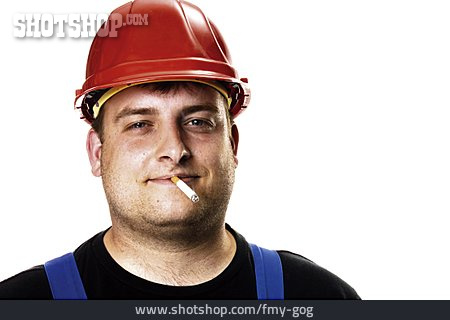 
                Rauchen, Bauarbeiter, Zigarettenpause                   