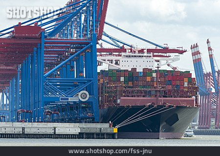 
                Containerschiff, Containerterminal, Containerbrücke                   