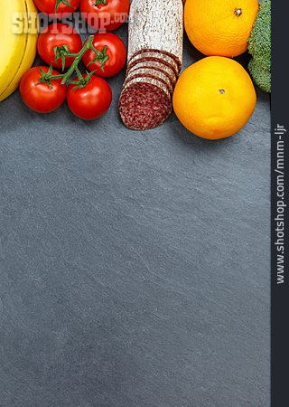 
                Obst, Gemüse, Salami                   