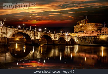 
                Brücke, Rom, Engelsburg, Engelsbrücke, Nationalmuseum, Ponte Sant'angelo                   