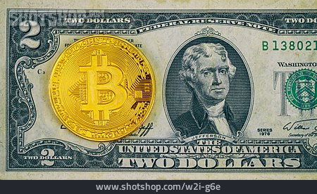 
                Währung, Dollar, Bitcoin                   