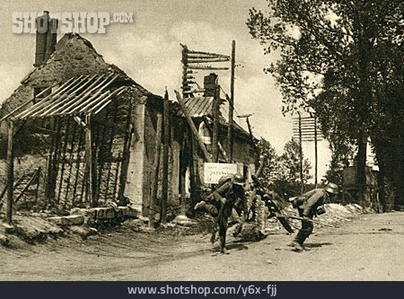 
                Deutsche Soldaten, Beschuss, Pont-arcy                   