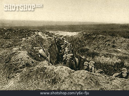 
                Schützengraben, Deutsche Soldaten, Marneschlacht                   