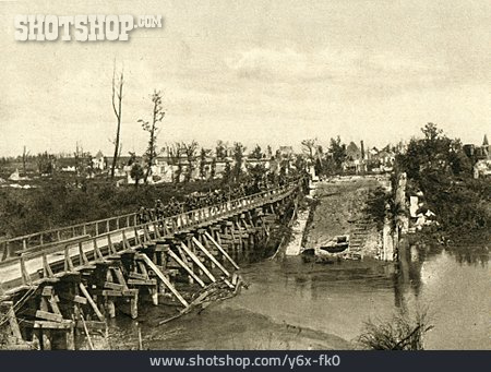 
                World War I, Vormarsch, Emergency Bridge, Aisne                   