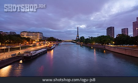 
                Stadtansicht, Seine, Paris, Eiffelturm                   