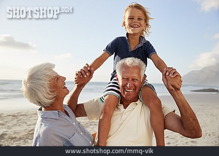 
                Grandson, Grandparent, Beach Holiday                   