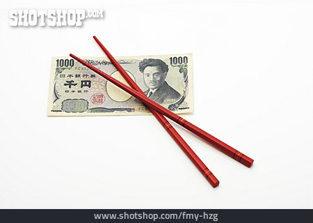 
                Japan, Banknote, Essstäbchen, Yen                   