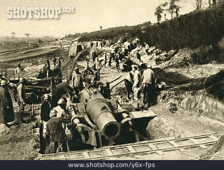 
                Erster Weltkrieg, Sommekämpfe, 280-mm-mörser, Schlucht Von Braquette                   