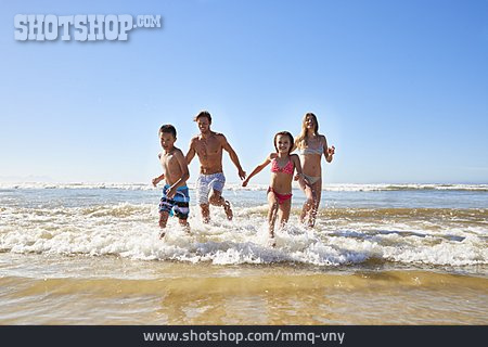
                Glücklich, Familie, Strandurlaub                   