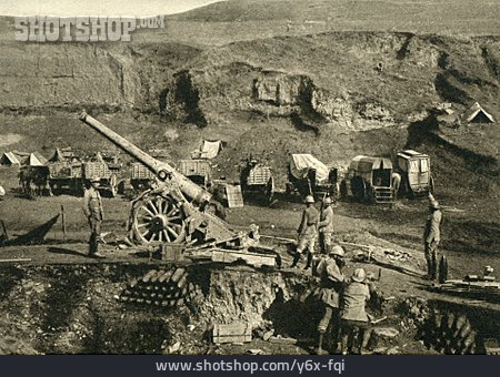 
                Französische Artillerie, 155-mm-geschütz, Salonikifront                   