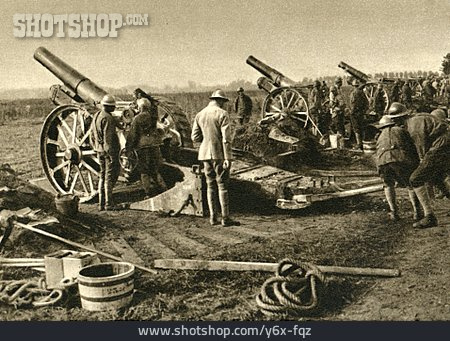 
                Erster Weltkrieg, Französische Soldaten, 203-mm-mörser                   