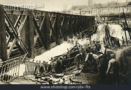 
                Brücke, Erster Weltkrieg, Wiederherstellung, Aisne                   